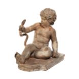 Terrakottafigur des kindlichen Herkules, der eine Schlange würgt