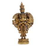 Vergoldeter Bodhisattva: Elfköpfiger Avalokitesvara mit den 1000 Händen