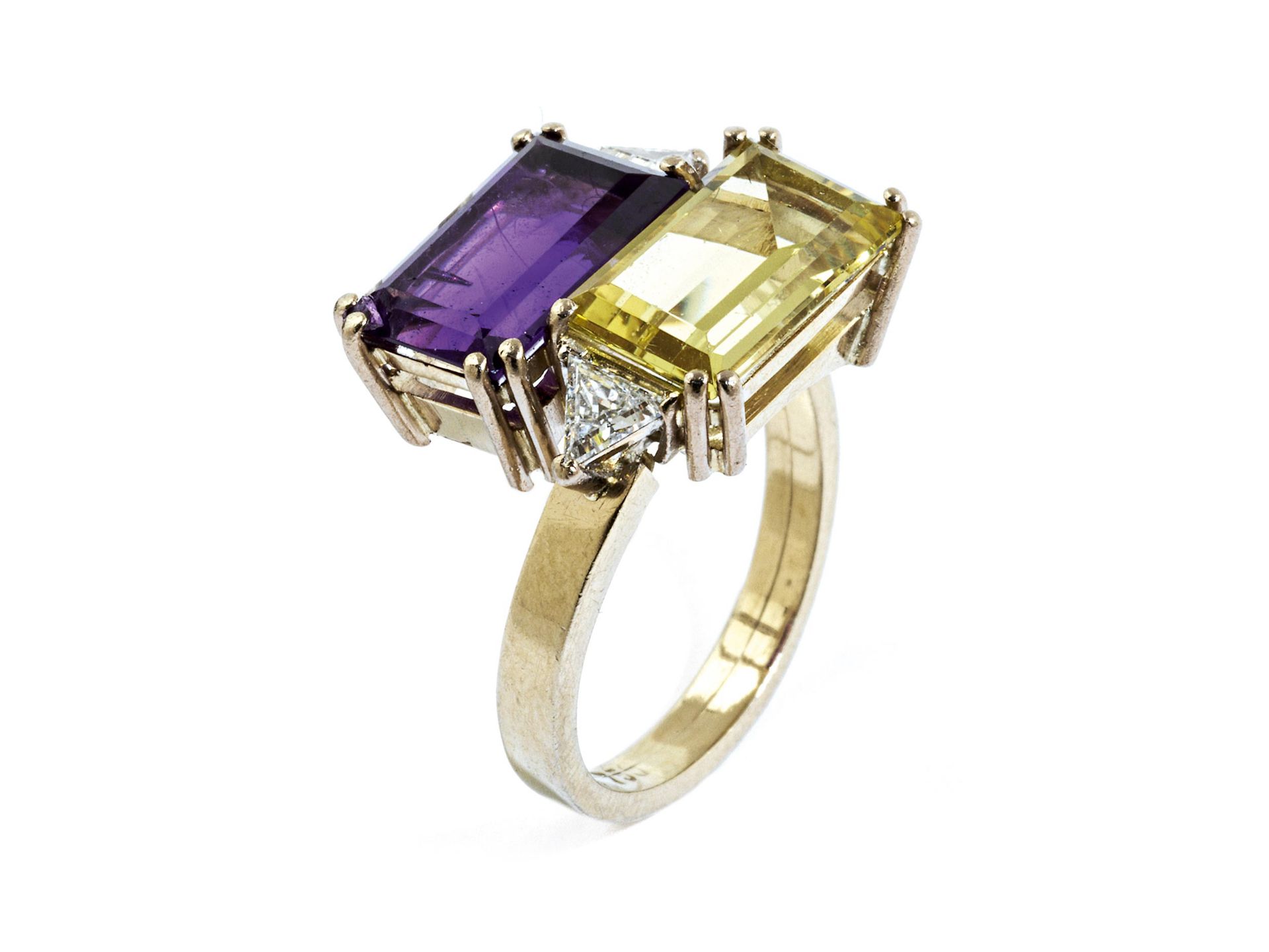 Amethyst-Citrin-Diamantring