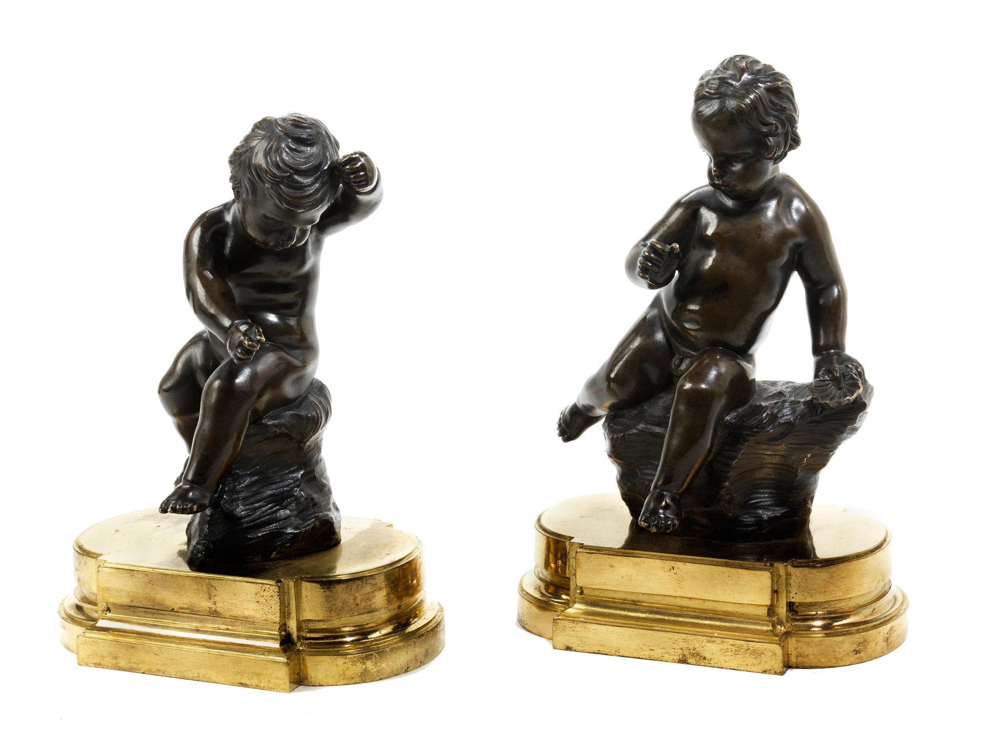 Paar Bronze-Putti