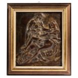 Bronzeplakette mit erotischer Szene