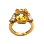 Gelber Saphir-Diamantring