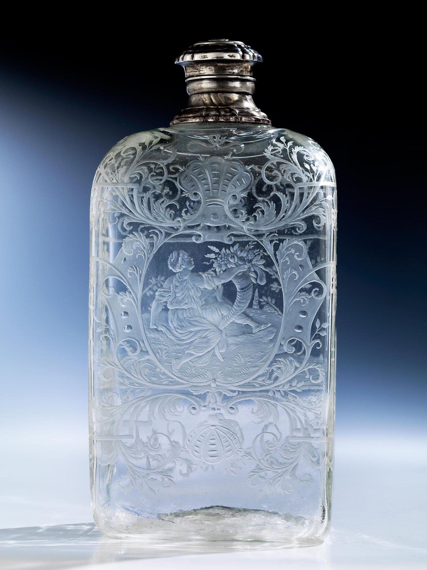 Barocke Glasflasche