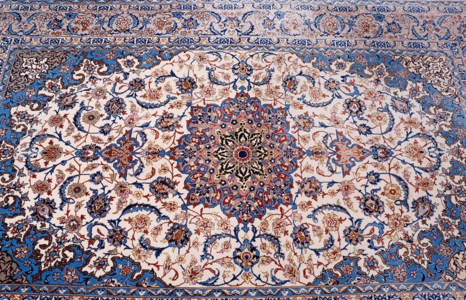 Teppich, Nain, Persien, Korkwolle mit Seide auf Baumwolle - Image 2 of 3