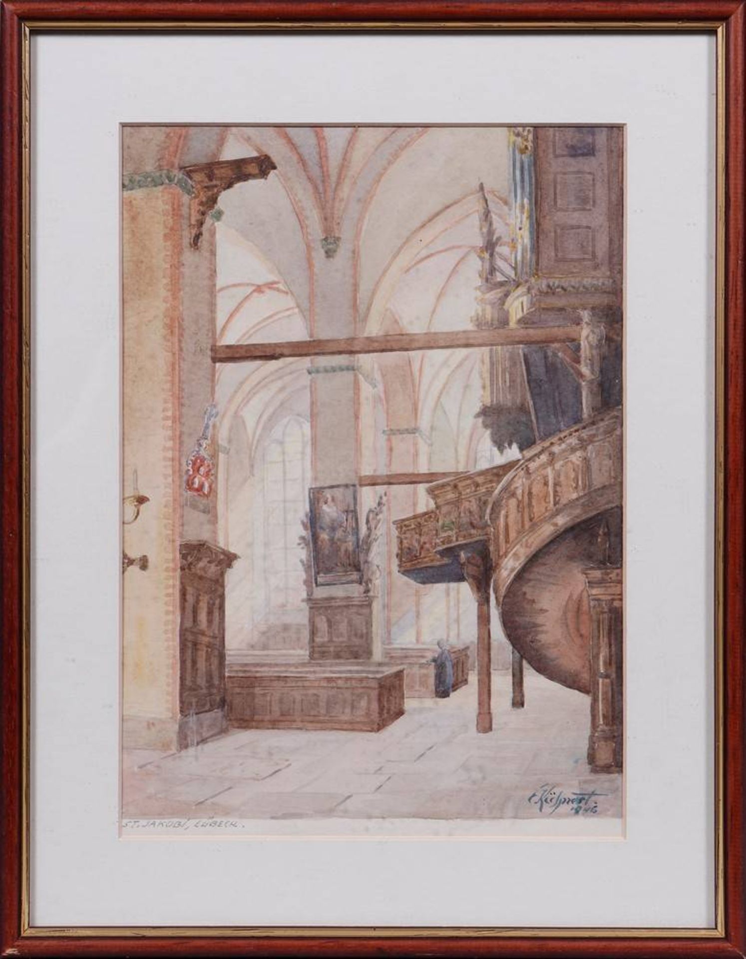 Blick in die Lübecker Jakobi-Kirche, 1946