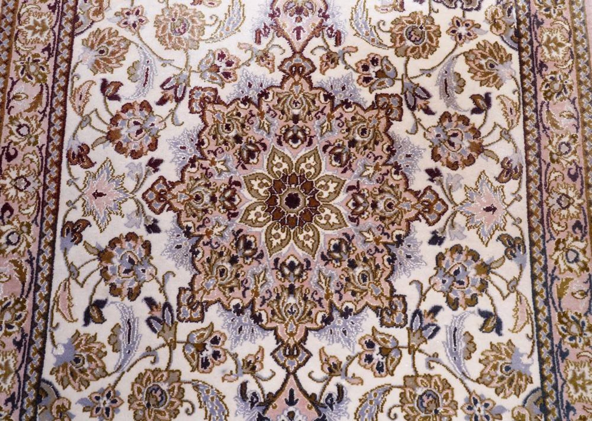 Teppich, Täbriz, Indien, Wolle auf Baumwolle - Bild 2 aus 3