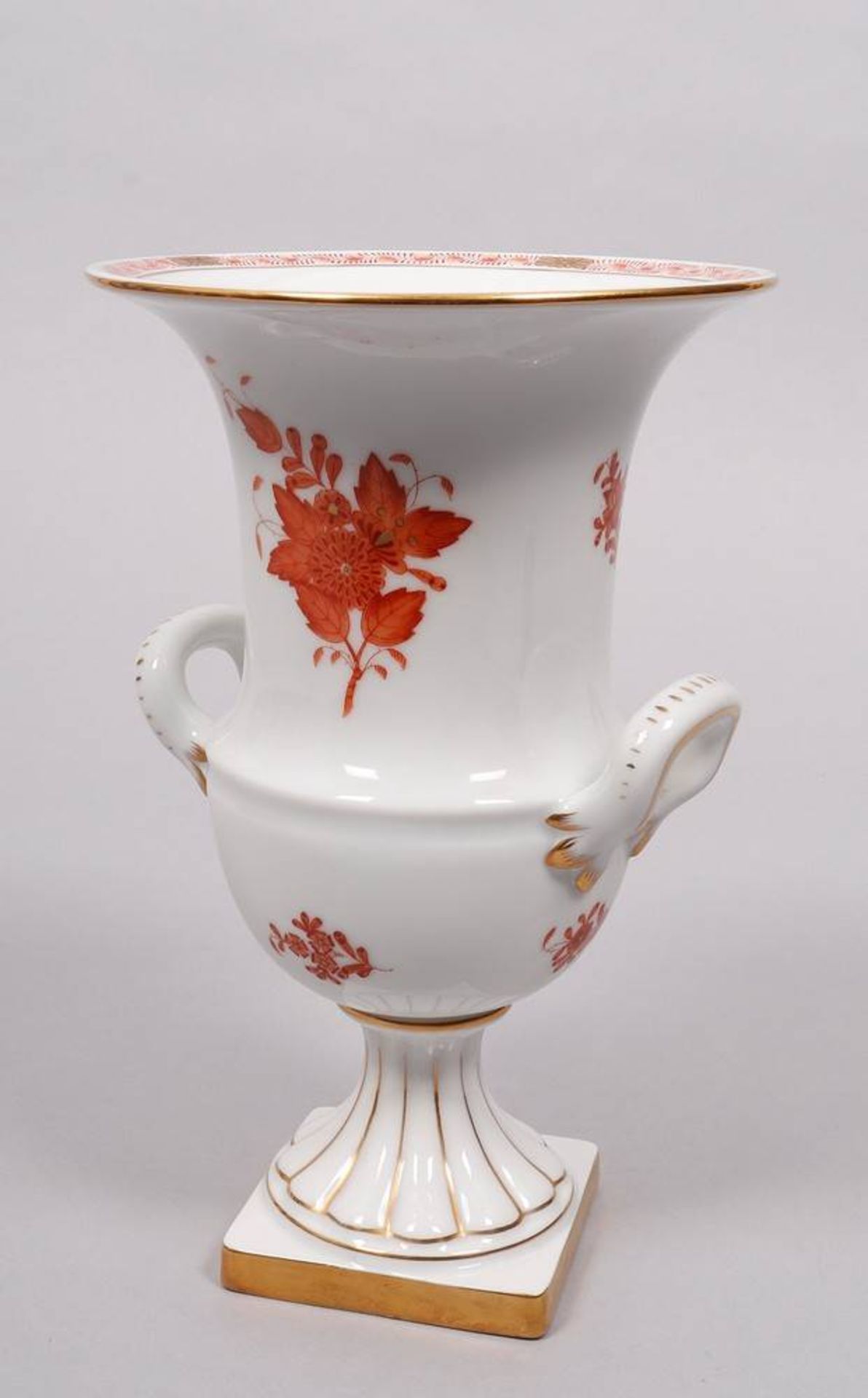 Kratervase, Herend, Ungarn, 20.Jh., Dekor "Apponyi" orange