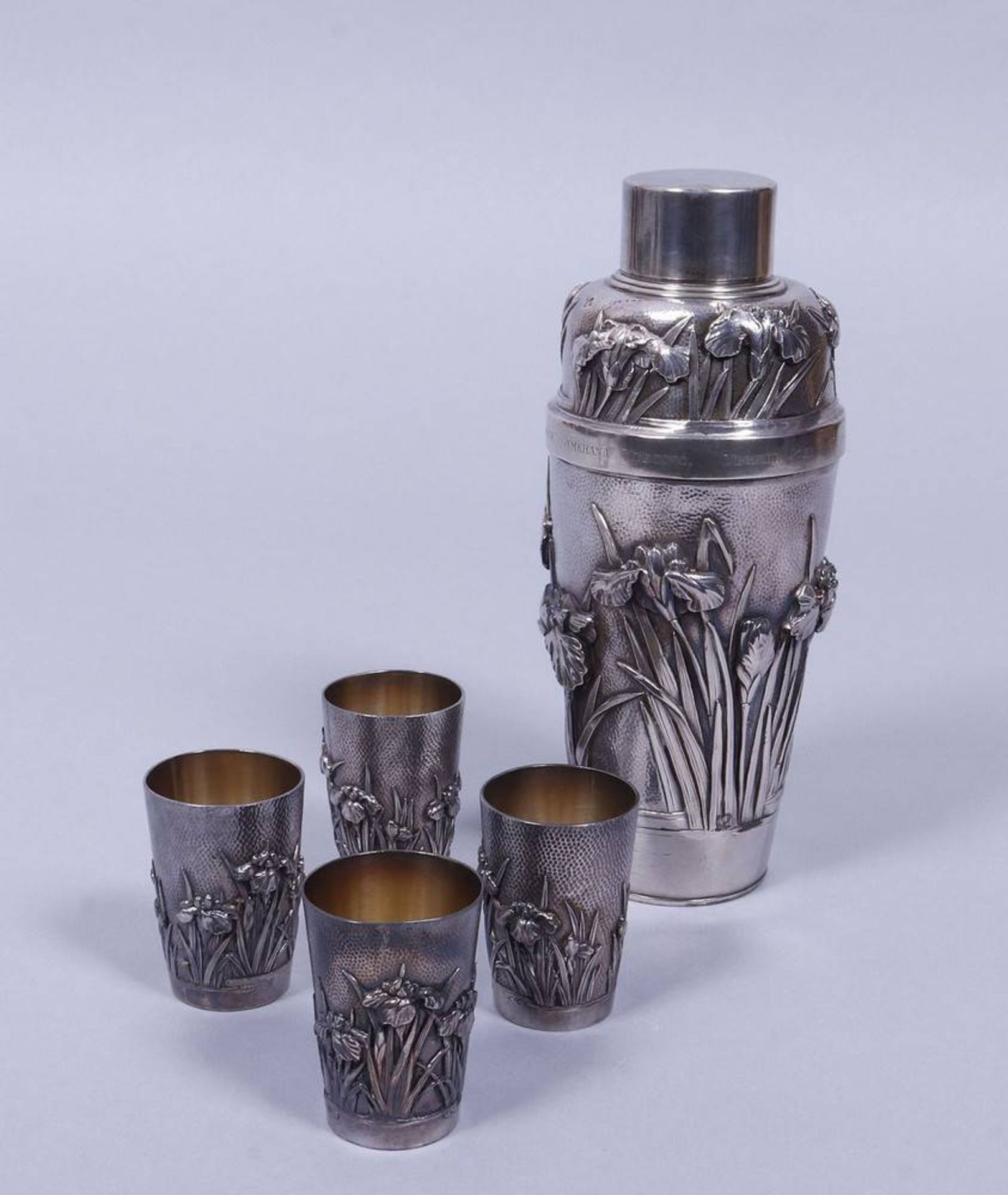 Cocktail-Set, 925er Silber, Athur & Bond, Yokohama, Japan, um 1900