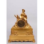 Figuren-Pendule, Frankreich, Mitte 19.Jh., Bronze, vergoldet