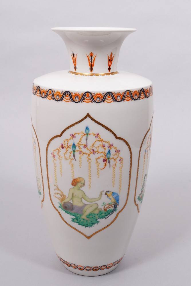 Große Jugendstil-Unikat-Vase, KPM-Berlin, Dekor von Adolf Flad (1881, Berlin - - Image 5 of 6