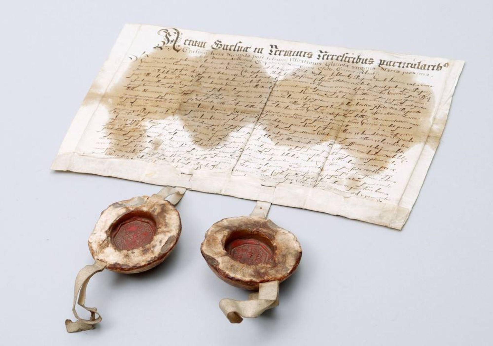 Dokument mit 2 Rotsiegeln, Gnesen (Heute Gnieznow, Polen), um 1594