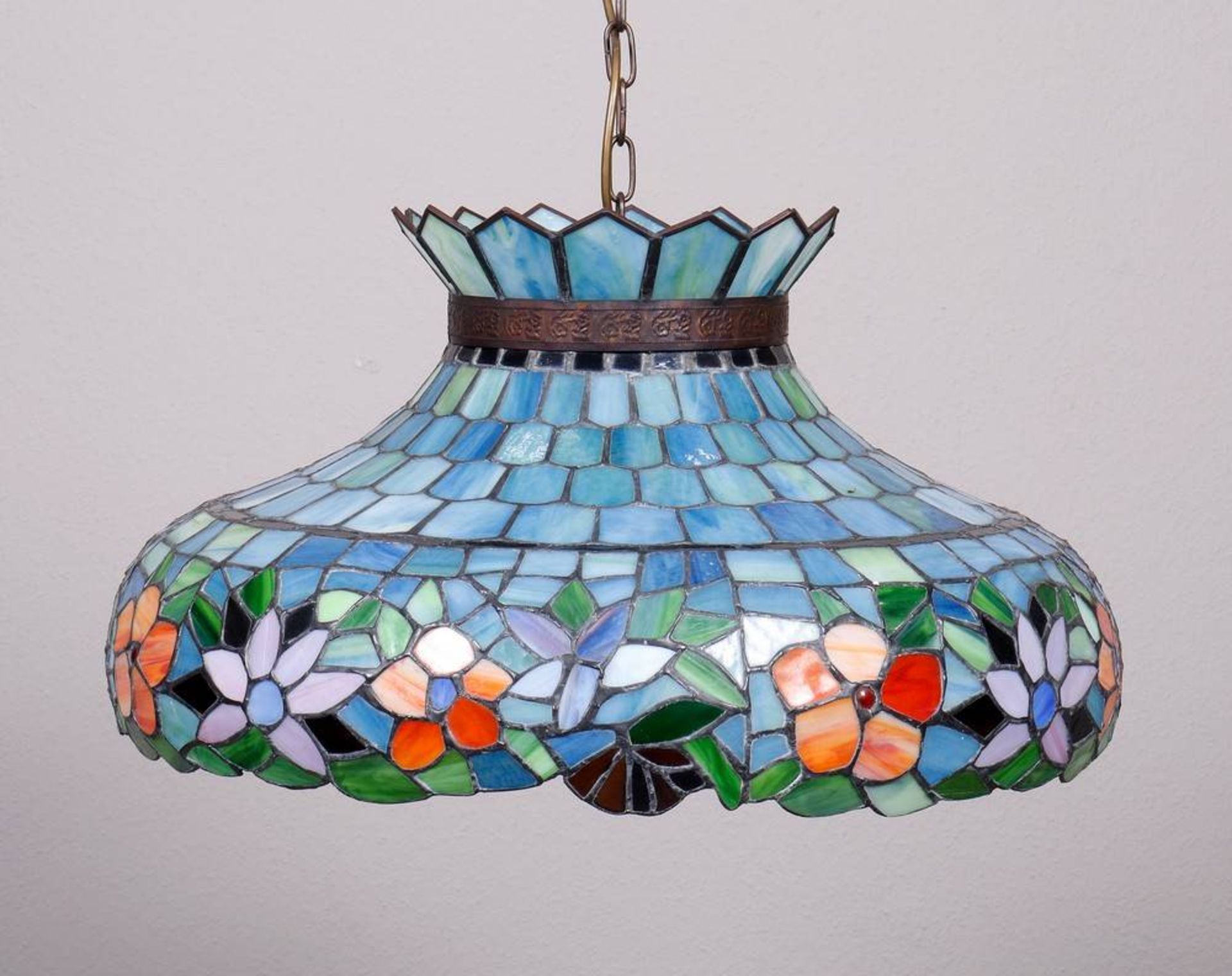 Jugendstil-Deckenlampe, Art Bent Glass Company, Artford, CT, USA, um 1900/10