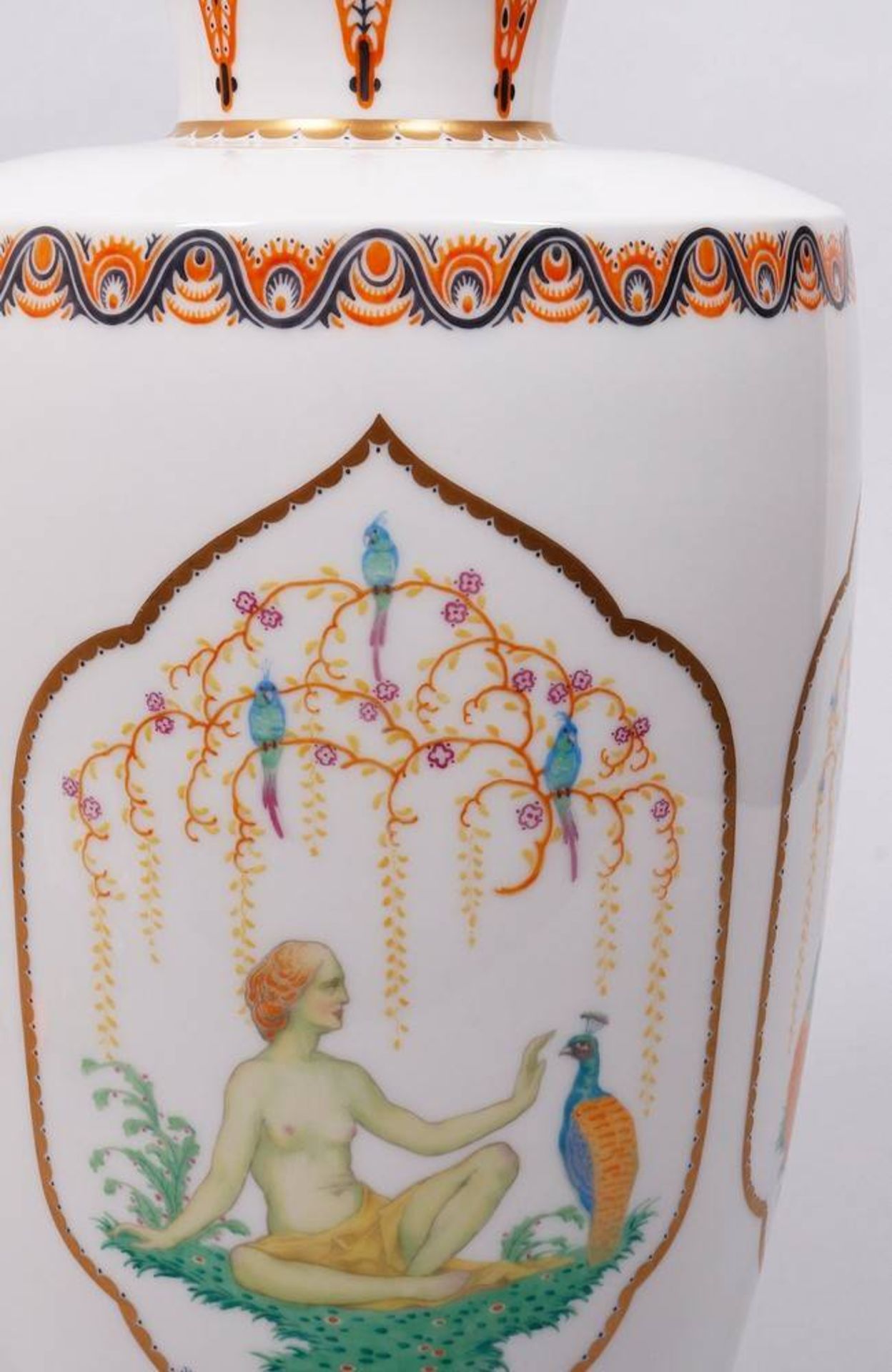 Große Jugendstil-Unikat-Vase, KPM-Berlin, Dekor von Adolf Flad (1881, Berlin - - Bild 2 aus 6