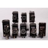 8 Faltkameras, verschiedene Hersteller, 1. Hälfte 20.Jh.