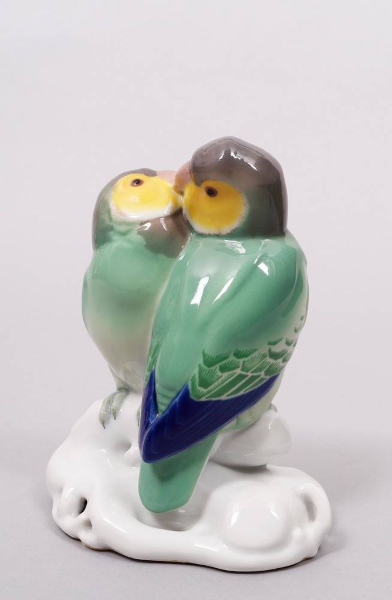 Parakeet group "Rußköpfchen", design Wilhelm Carl Robra (1876, Berlinchen, Neumark - 1945, lost) fo