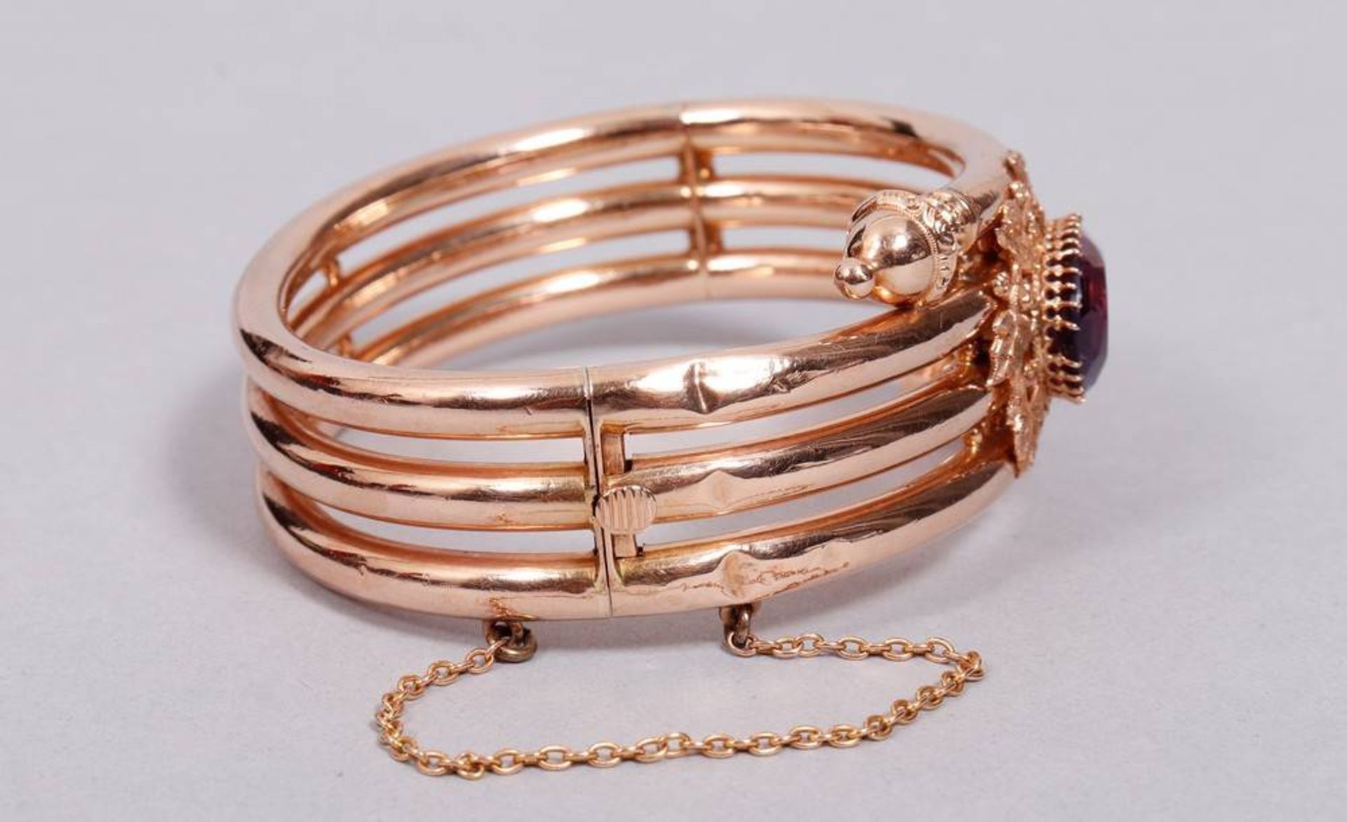 Biedermeier bangle, 585 rose gold, 19th C. - Image 4 of 6