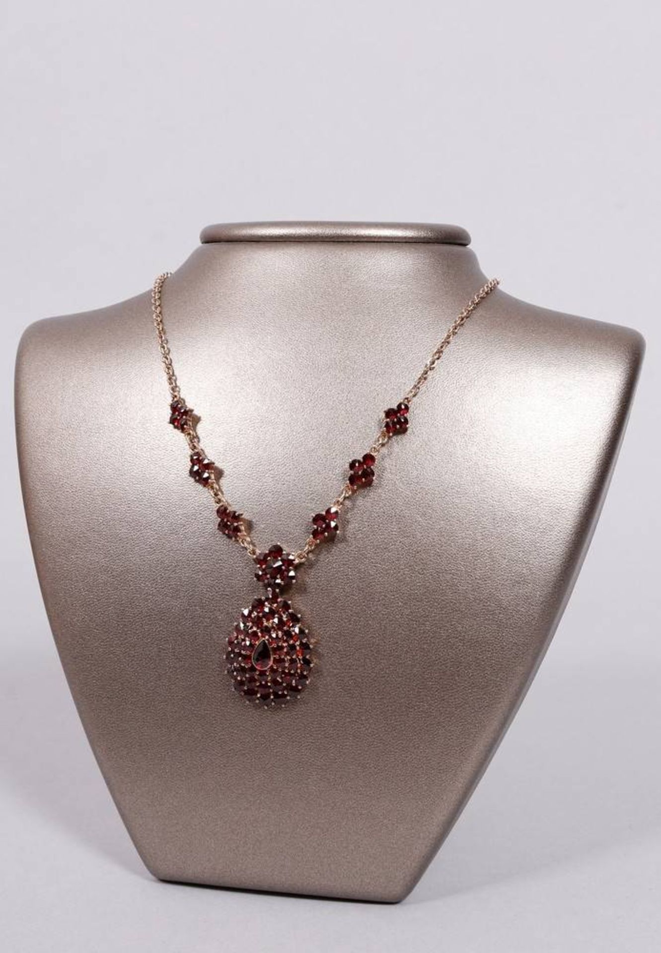 Mixed lot of garnet jewelry, partly gold - Image 6 of 6