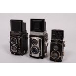 3 TLR-Kameras, Rollei/Welta, 1. Hälfte 20.Jh.