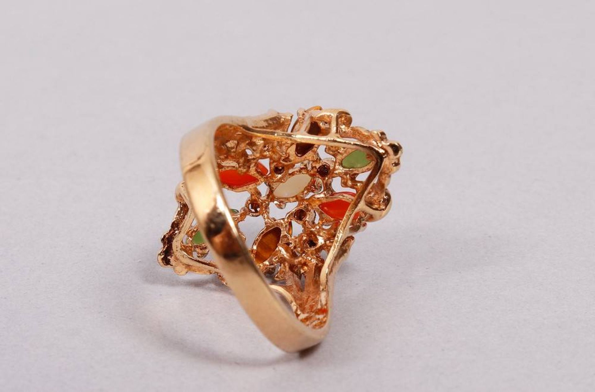 Cocktail ring, gold-plated, 20th C. - Image 3 of 5