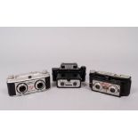 3 Stereo-Kameras, verschiedene Hersteller, 1950er Jahre