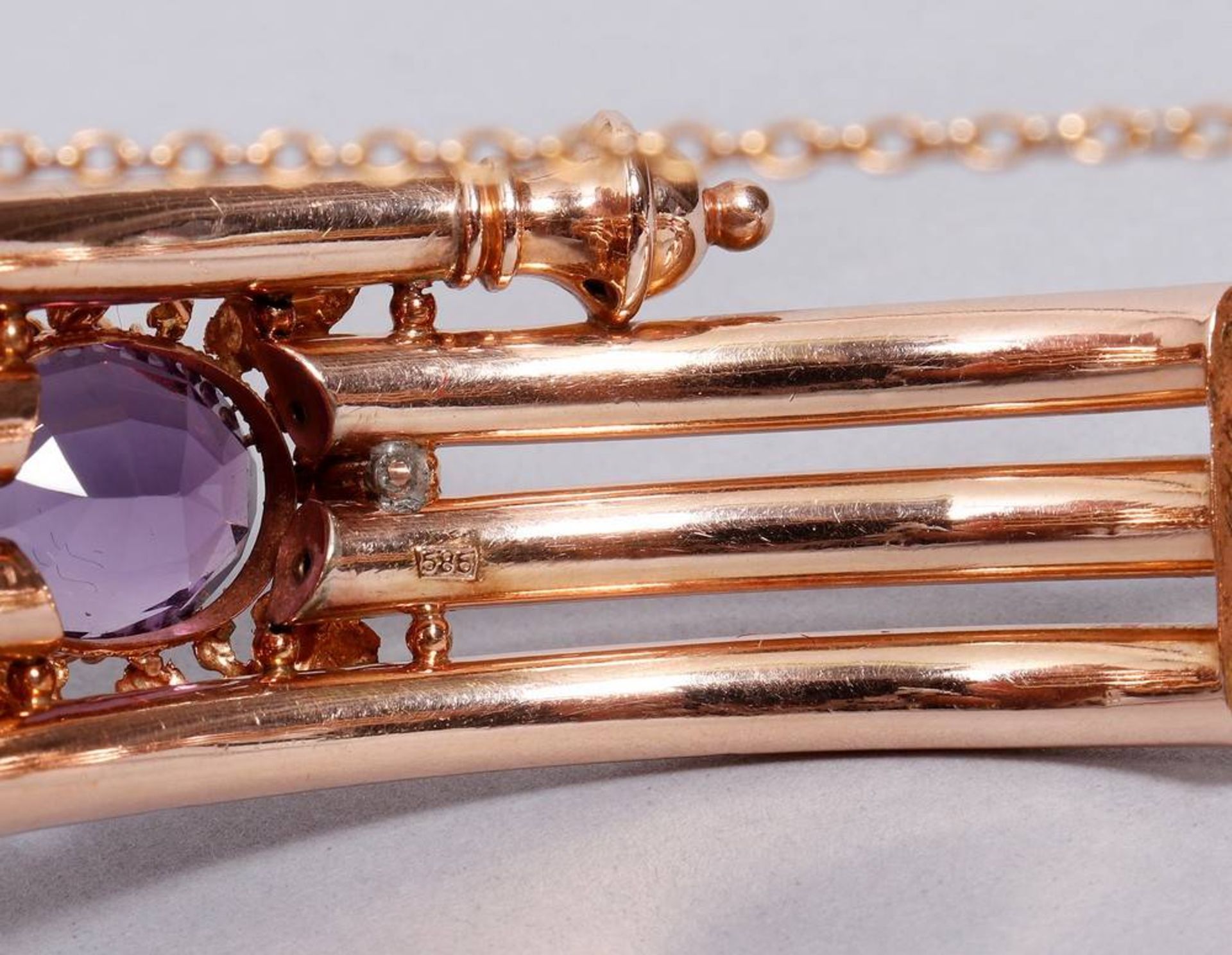 Biedermeier bangle, 585 rose gold, 19th C. - Image 6 of 6