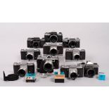 10 SLR-Kameras, Pentacon, 1950er-80er Jahre