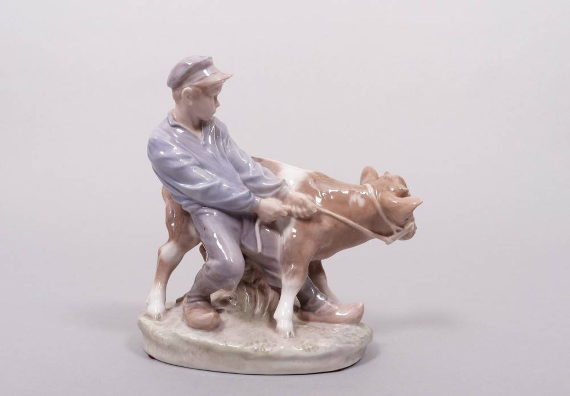 Young cowherd, design by Christian Thomsen (1860-1921) for Royal Copenhagen, ca. 1900 - Image 2 of 4