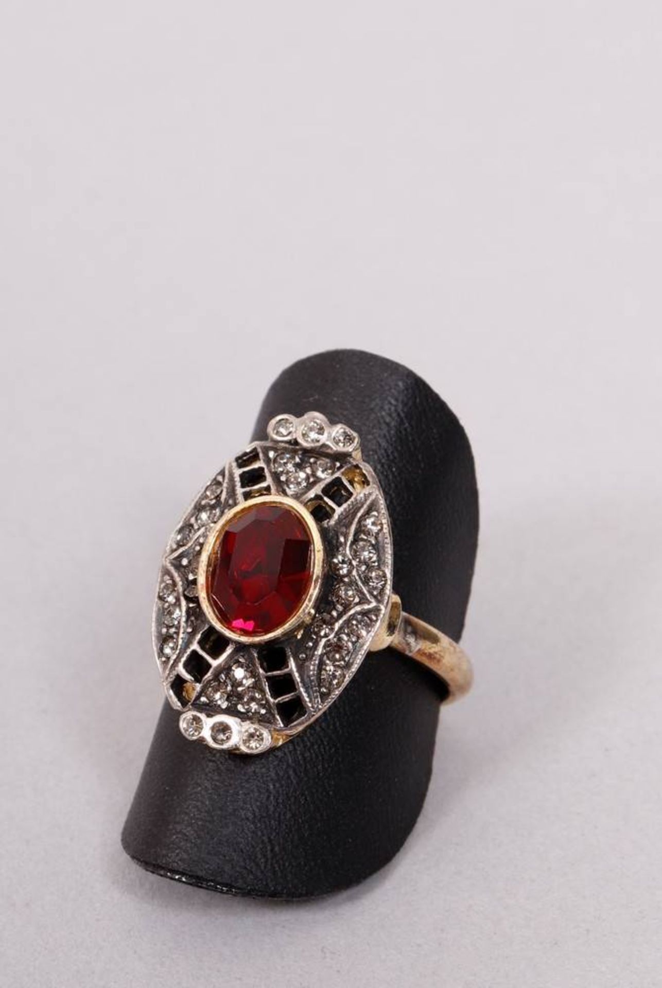 Mixed lot of garnet jewelry, partly gold - Image 3 of 6