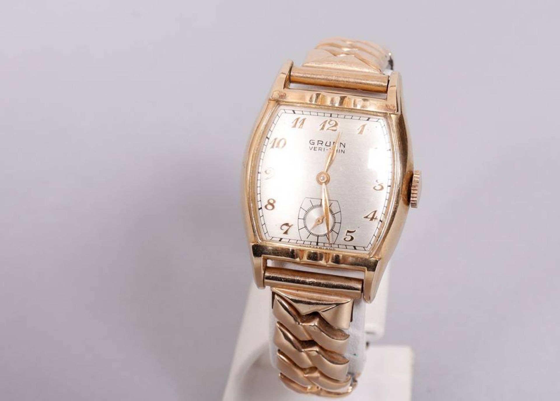 Art Deco gent's wristwatch, gold-plated, Gruen, "Veri-Thin" 