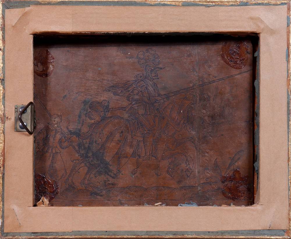 Anonym, 18.Jh., Öl/Kupferplatte, Portrait eines Herschers im Hermelinmantel - Image 4 of 5