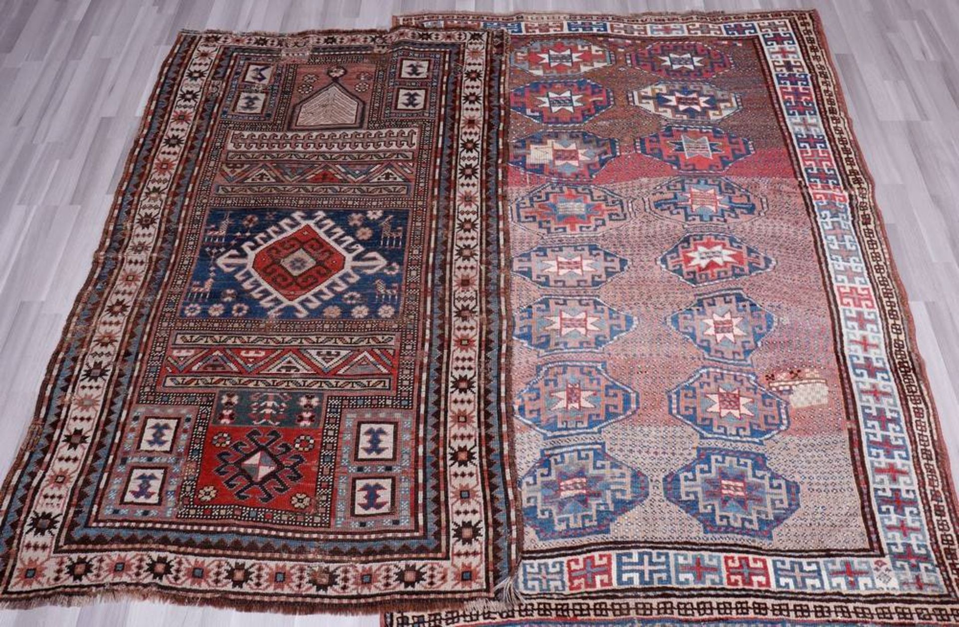 2 Teppiche, Kazak, Russland, antik