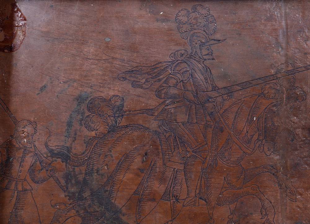 Anonym, 18.Jh., Öl/Kupferplatte, Portrait eines Herschers im Hermelinmantel - Image 5 of 5