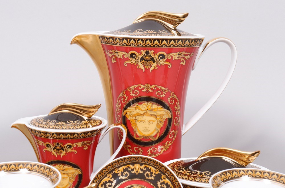 "Medusa" coffee service, Rosenthal meets Versace, "Mythos" form design Paul Wunderlich, "Medusa red - Image 3 of 12