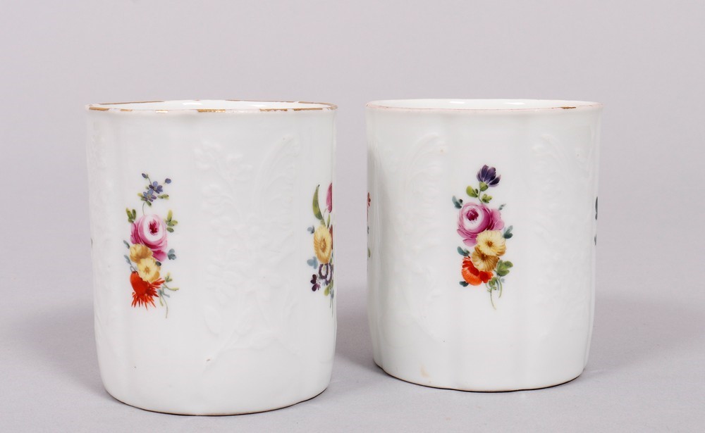 2 cups, Meissen, form by Johann Joachim Kaendler, "Gotzkowsky-Dessin", probably manufactured middle - Image 2 of 6