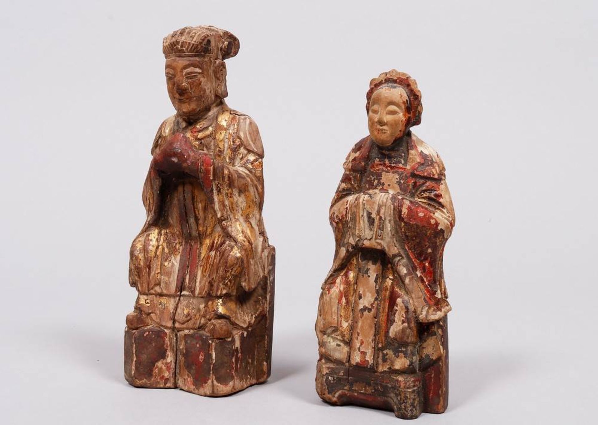 Pair of carved figures, China, probably 18th/19th C.