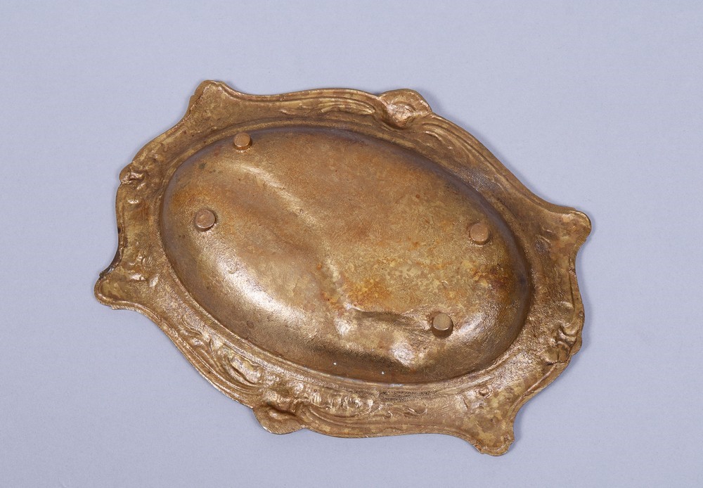 Calling card tray, gilt bronze, poss. german, ca. 1900  - Image 4 of 4