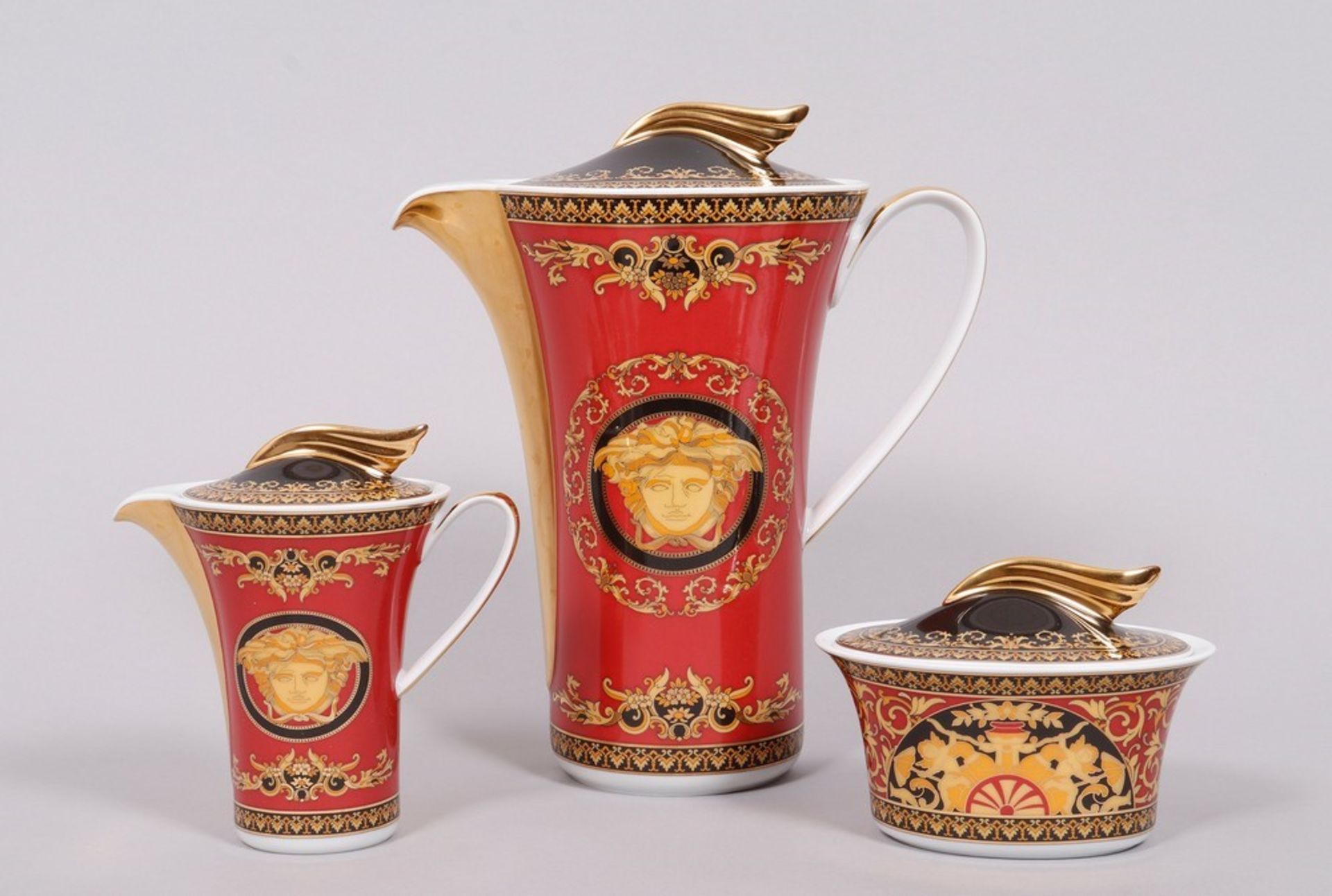 "Medusa" coffee service, Rosenthal meets Versace, "Mythos" form design Paul Wunderlich, "Medusa red - Image 5 of 12