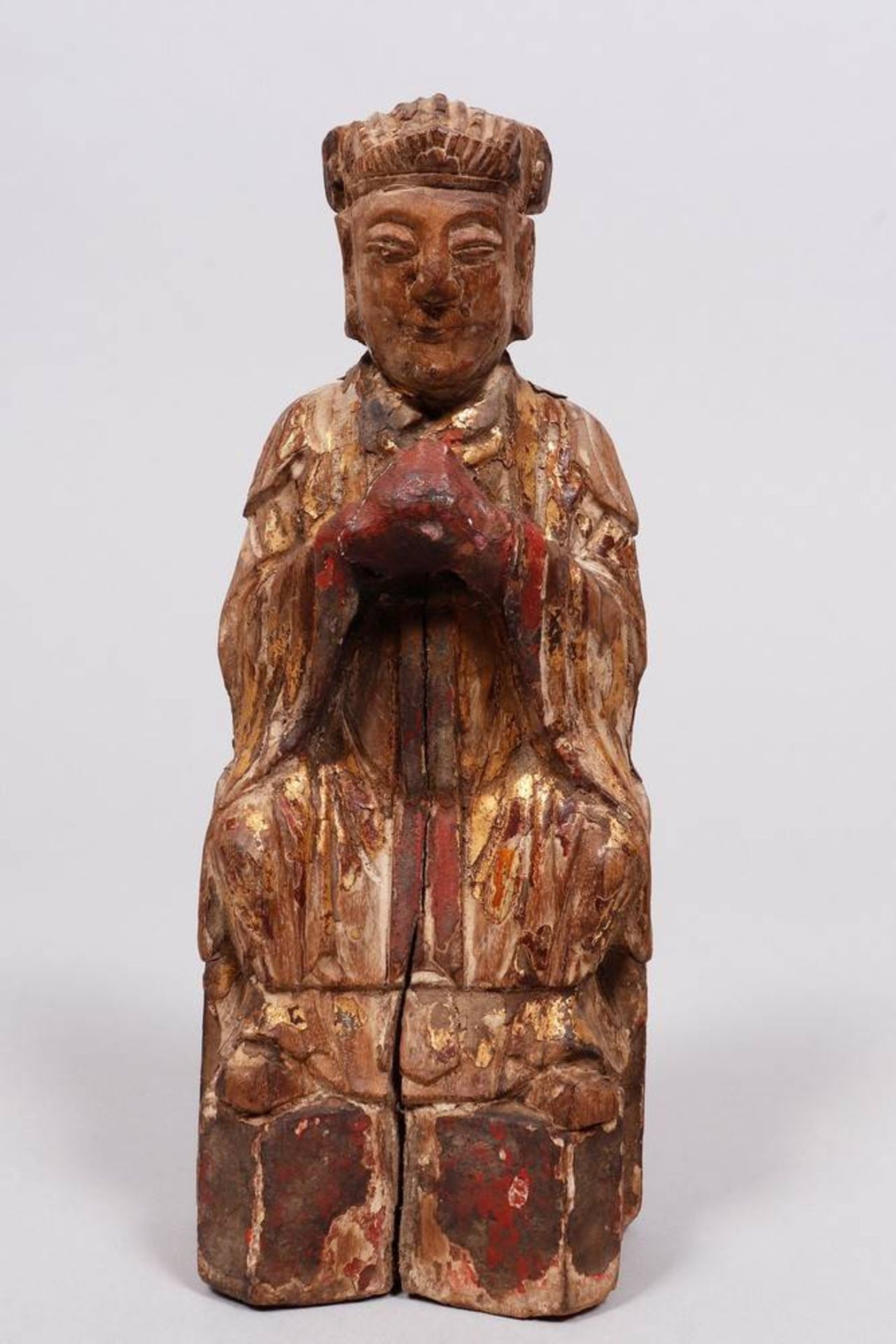 Pair of carved figures, China, probably 18th/19th C. - Image 5 of 6