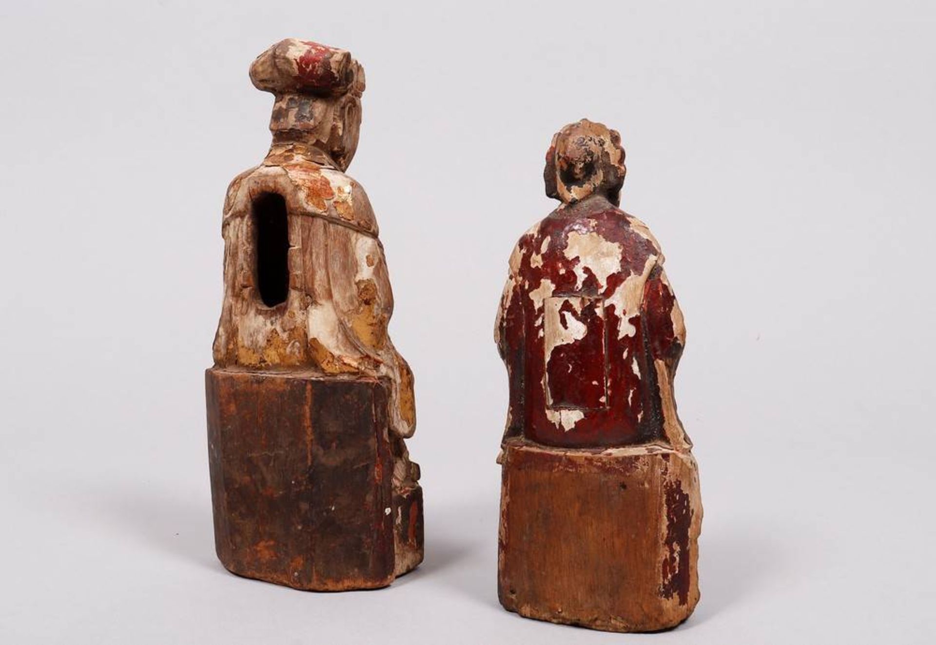 Pair of carved figures, China, probably 18th/19th C. - Image 4 of 6