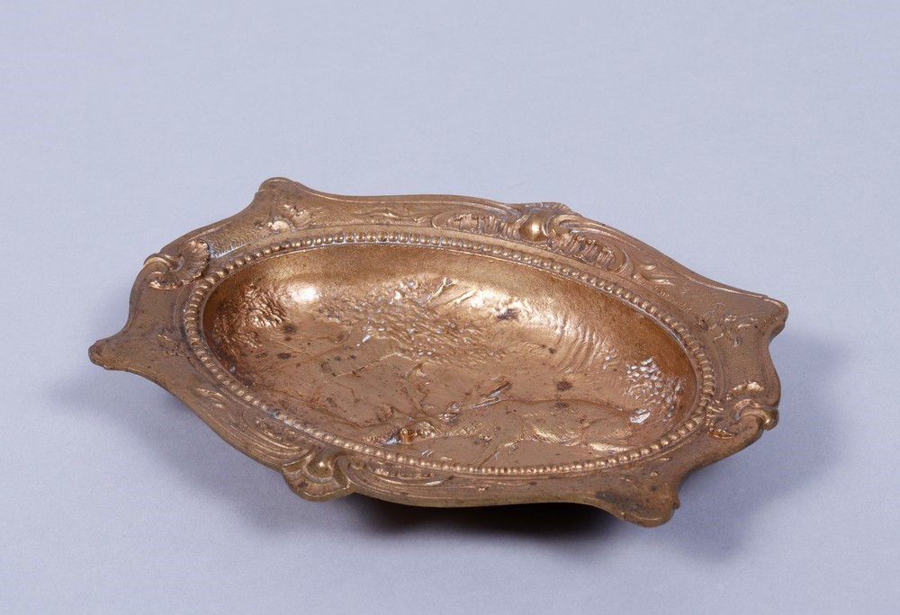 Calling card tray, gilt bronze, poss. german, ca. 1900  - Image 3 of 4