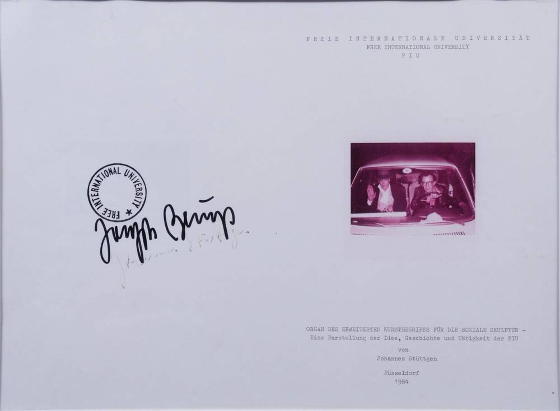 Joseph Beuys (1921, Krefeld - 1986, Düsseldorf) and (Johannes Stüttgen 1945, Freiwaldau, Czech Repu - Image 2 of 2
