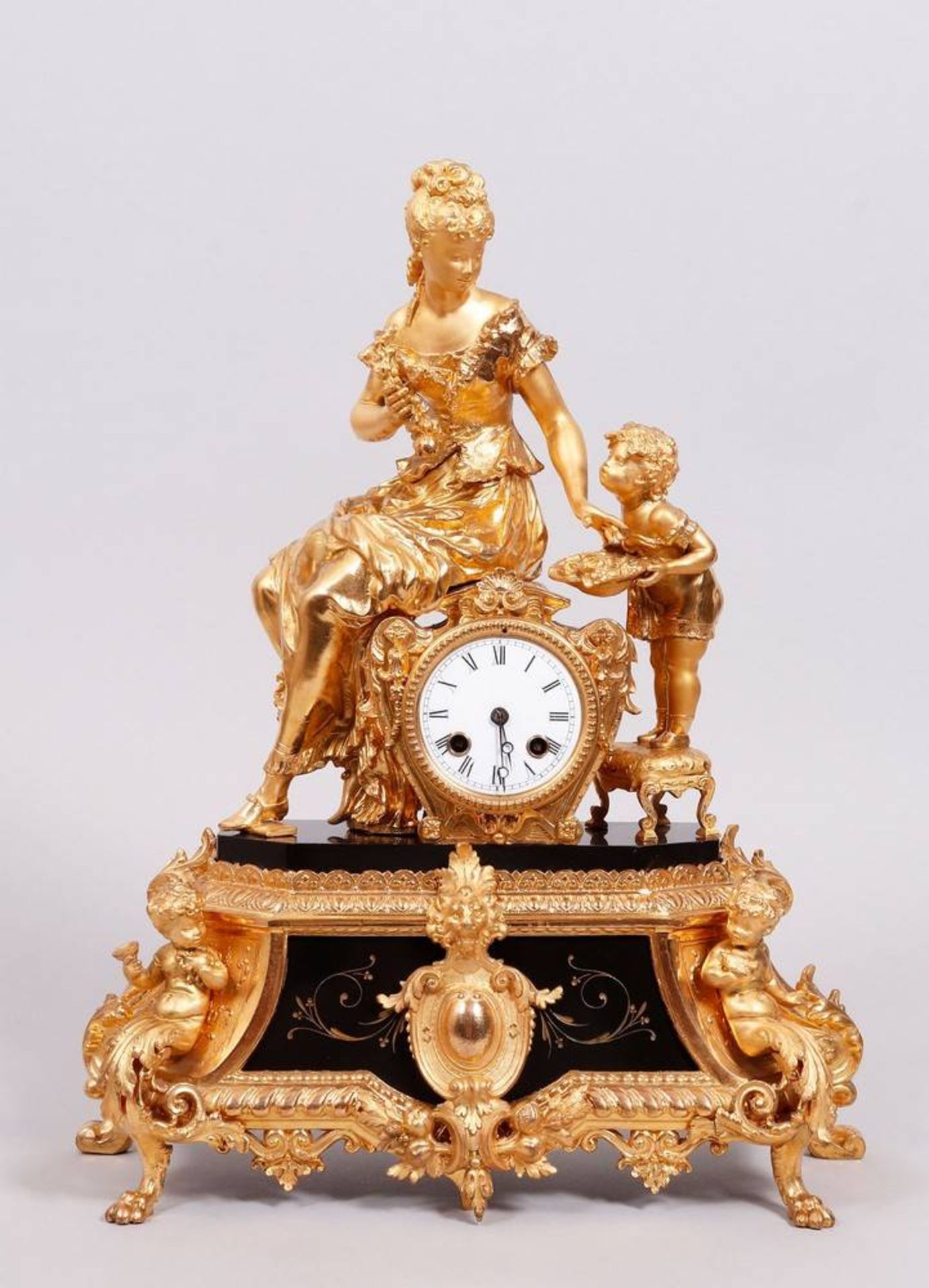 Large figural mantle clock, Marti & Cie, France, 19th C.