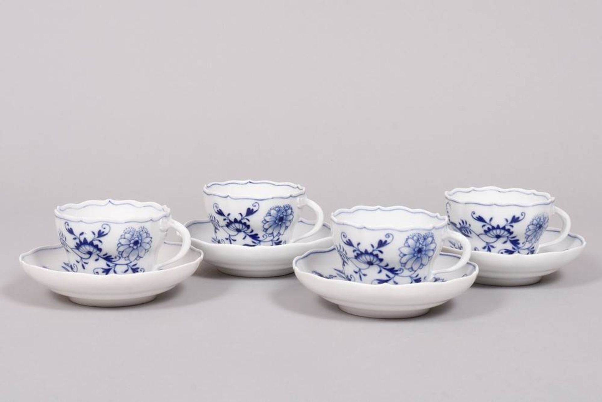4 cups and saucers, Meissen, c. 1900