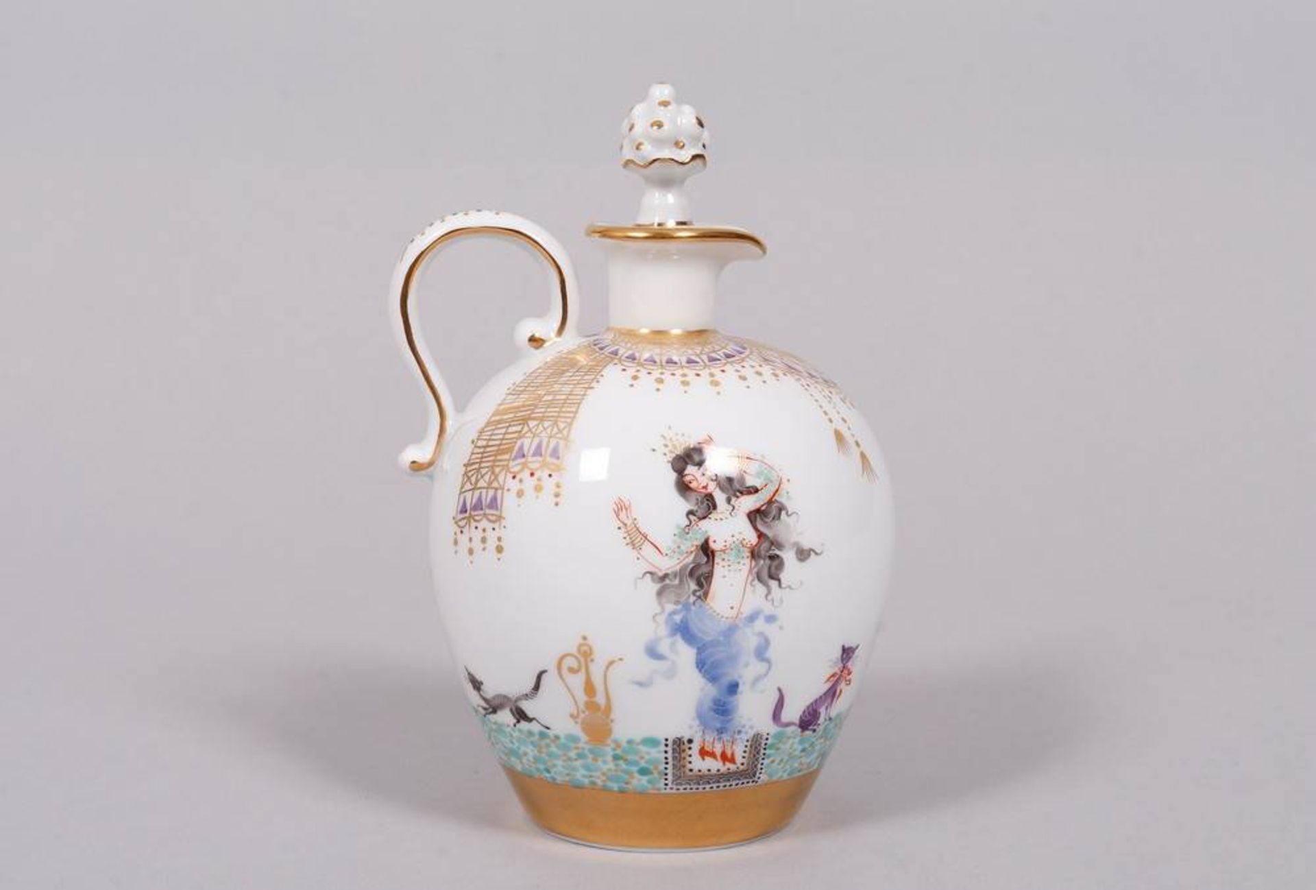 Liqueur set on tray for 6 persons, Meissen, form design Paul Scheurich (1883, New York City - 1945, - Image 10 of 18