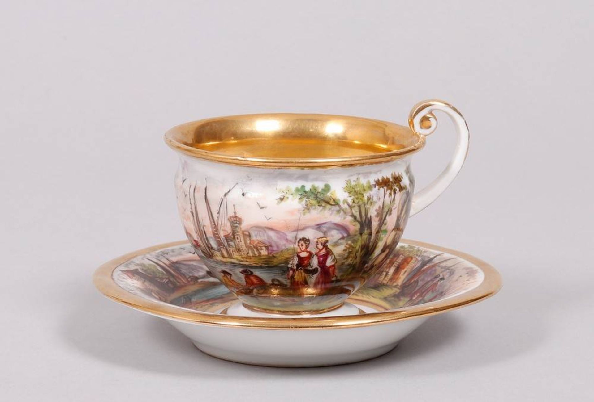 Biedermeier cup and saucer, Meissen, 19th C., - Image 2 of 10