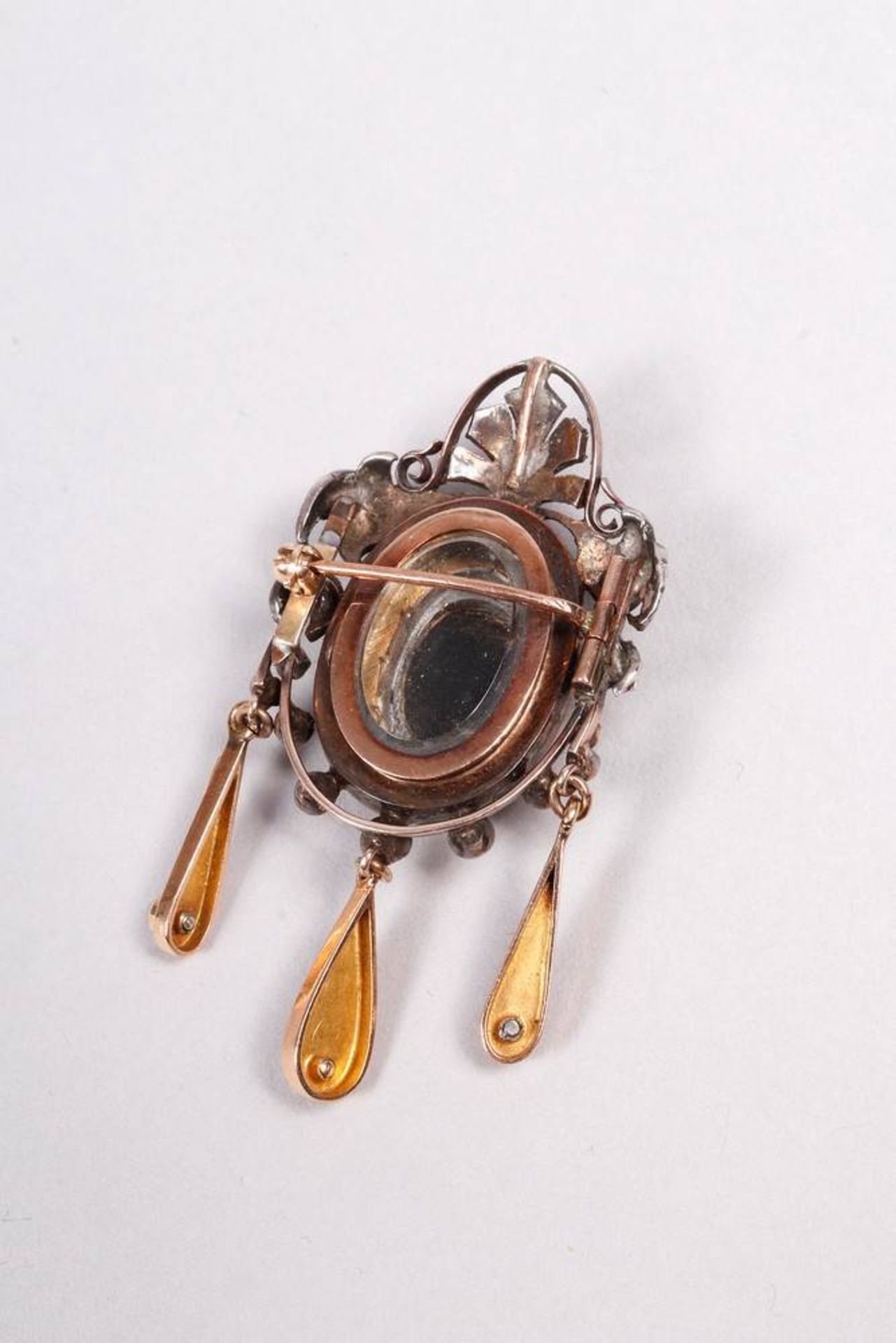 Mourning jewelry, brooch, 500 and 750 gold (RFA tested) - Image 2 of 2