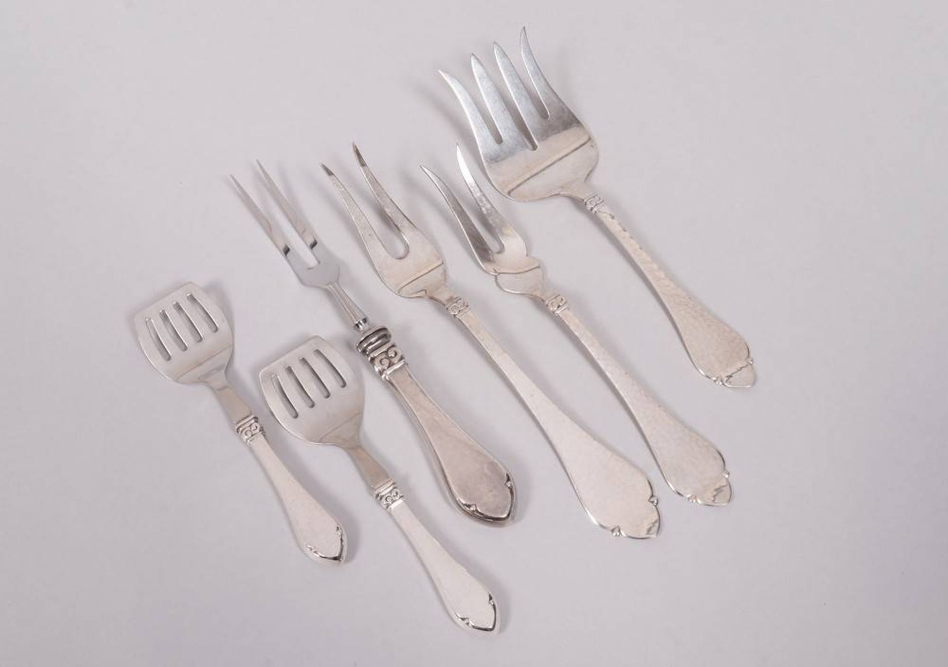 Extensive serving cutlery-set, silver, W & S Sorensen/S.P. Gottlob et al., Denmark, 1st half  20th  - Image 6 of 9