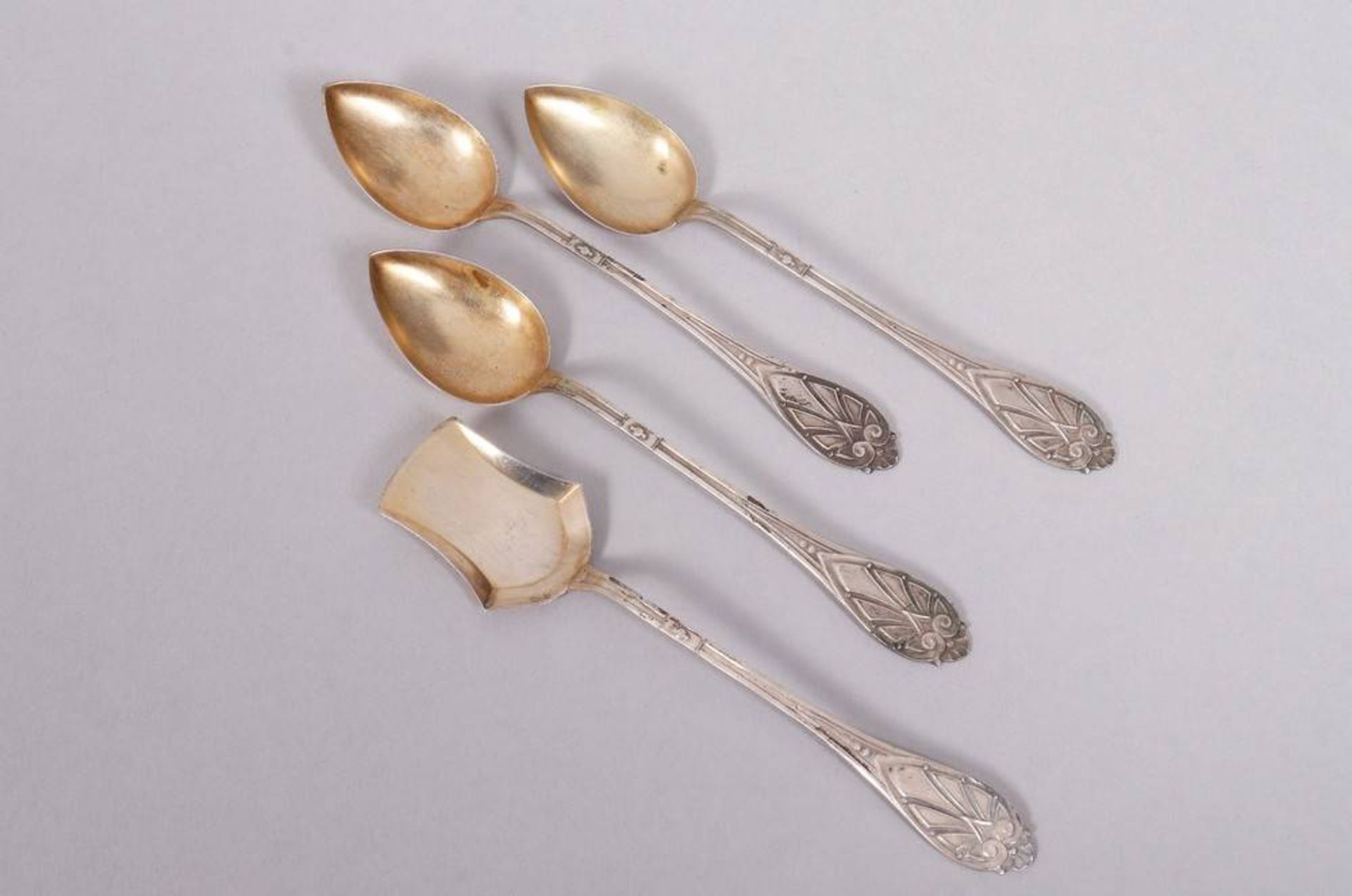 Set of grapefruit spoons in box, silver, France, c. 1900 - Image 2 of 5