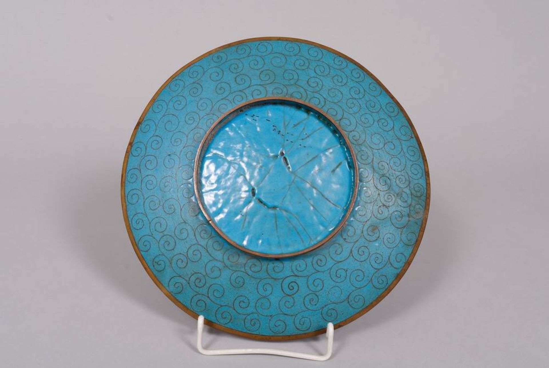 Cloisonné plate, China, early 20th C. - Image 3 of 3