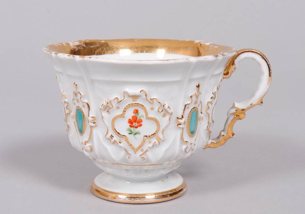 Relief cup and saucer, Meissen, 19th C. - Image 5 of 8